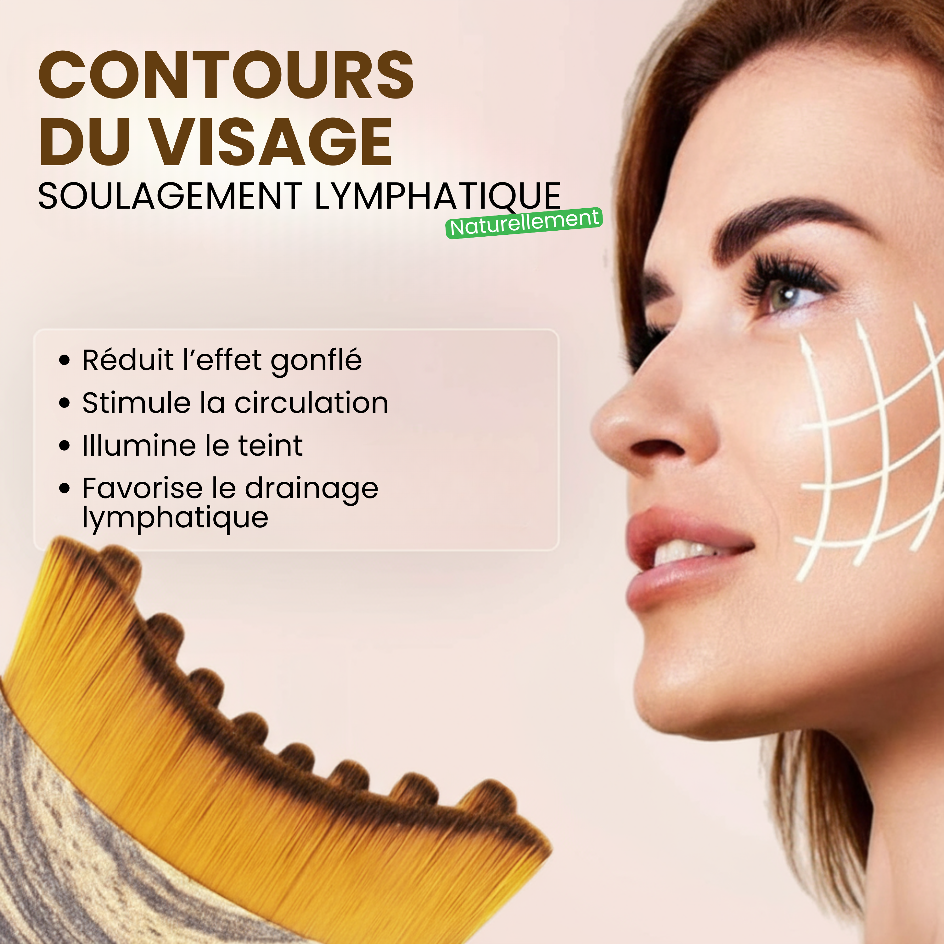 Brosse Lymphatique 2-en-1 Anti-Rides